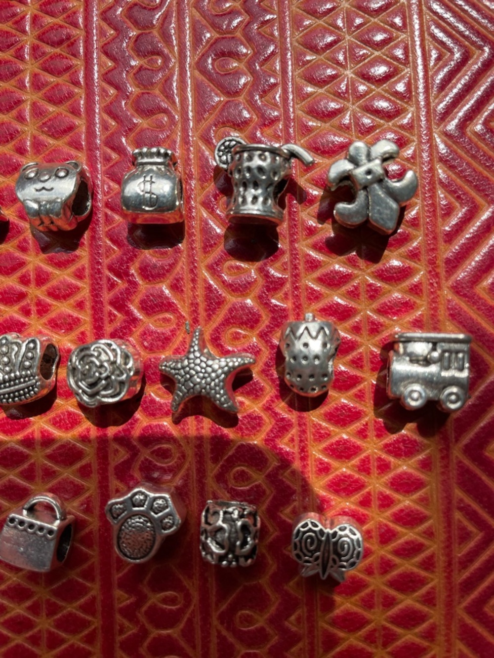 Lot of 29 Silver Tone Mixed Charm Set – Blue & Pink Accents - Picture 2 of 5